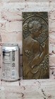 Antique Style Art Nouveau Sculpted Bronze Bas Relief Plaque Semi-nude Artwork