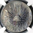 1868 58 Go Ngc Au Mexico 4 Reales Guanajuato Overdate Silver Coin   23011403c 