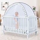  Crib Tent - Pop Up Baby Safety Crib Cover To Keep Baby 2nd Generation White