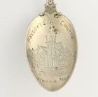 Wayne Nebraska Souvenir Spoon - Sterling Silver Presbyterian Church State Seal