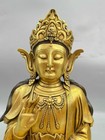 16  Tibetan Buddhism Bronze 24k Gold Guanyin Kwan-yin Bodhisattva Buddha Statue