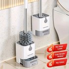 Stainless Steel Toilet Brush And Holder Set Bathroom Bowl Scrubber Cleaner White