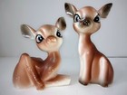 Vtg Deer Anthropomorphic Salt   Pepper Shaker Set Big Eyes   Ears