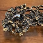 Vintage Cast  Metal Flowered Lipstick Holder  Gold Tone 