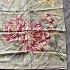 Vintage Adrienne Vittadini Silk Scarf Romantic Gray Pink Floral Pastel Spring