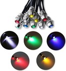10pcs Car Boat Led Indicator Light 12v 8mm Pilot Dash Panel Warning Single Lamp