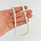 925 Sterling Silver Diamond Cut Rope Chain 5mm Mens Necklace - Italy - All Sizes