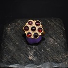 Old Ancient Gold Plate Signet Garnet Flower Cluster Stamp Seal Jewellery Ring