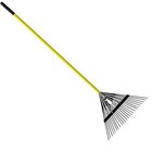 12pk Durable Black 24 Steel Tine Thatching Leaf Rake W  Fiberglass Handle