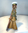 Vintage Soviet Russian Wooden Sailor Figurine Rifle Folk Art Toy Christmas Ornam