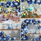 Balloon Garland Arch Kit-128 Pcs Bule And Gold Balloons-wedding Birthday Party