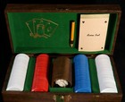 Vintage 70s 80s Pabst Blue Ribbon Poker Set Chips Cards Dice Locking Case  r10 