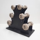 Aurorafy Neoprene Dumbbell Workout Set W  Rack  1 Lbs  2 Lbs  3 Lbs  Beige