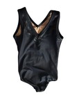 Sylvia P Girls Size 8 Black Rhinestone Competition Gymnastics Leotard