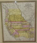 1855 New Map Of California State  the Territories Or Wa Ut Original Antique Rare