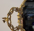 Vintage Ornate Gold Gilt Vanity Mirror Tray Floral Handles Hollywood Regency