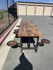 Early 20th Century  Sani Table With Eight Swing Out Wood Seats