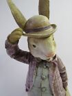 New Large 16 1 2  Raz Resin Rabbit With Suitcase Figurine 4001606 New Free Ship