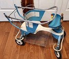 Original Vintage 1950s Taylor Tot Baby Stroller Walker Blue white 