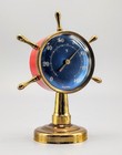 Frisy - Germany  Vintage Brass Maritime Ship s Wheel Thermometer  Nice Condition