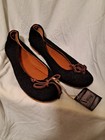Nwt  Vintage Shoe Company Felted Black Wool Ballet Flats 9 5 Usa