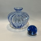Vintage Beautiful Perfume Bottle  Vibrant Blue  Glass Stopper  Czechoslovakia 