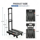 Folding Hand Truck 500 Lb Heavy Duty 6-wheel Utility Dolly Cart