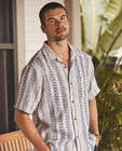 Tommy Bahama Milano Isles Stripe Cotton-linen Camp Shirt  Majolica Blue