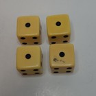 Set Of 4 Vintage Butterscotch Yellow Bakelite Dice With Black Inset Pips 3 4 