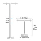 T Shape Banner Stand Stainless Steel 11 4-37    Adjustable Height Poster Holder
