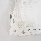 Vintage  paper White  Pillow Hand Embroidered 16x12 Floral Cottage Romantic Nwt