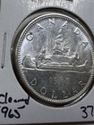 1965 Canada 1 Dollar Large Silver Coin Voyageur Cleaned