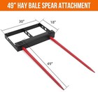39 49  Double Hay Bale Spear 4000lbs Skid Steer Loader Tractor Bucket Attachment