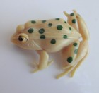 Vintage 1920- 1940 Antique Celluloid Pin Brooch Painted Figural Carved Frog Rare