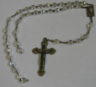 Religious Rosary Part Pieces Incomplete Ab Glass Bead Mary Jesus Medal Crucifix