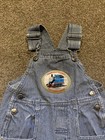 Vintage Thomas The Train   Friends Overalls Bibs Blue Railroad Striped Size 2t
