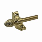 Set Of 13   Stair Carpet Rods   Pine Finial - Polished Brass  runners Up To 70cm