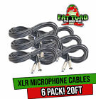 Xlr Microphone Cables  6 Pack  By Fat Toad   20ft Pro Audio Mic Cord Patch