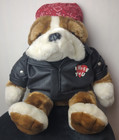 Dan Dee Collectors Choice I Wuff You Biker Bull Dog Plush 20  Tall 14  Sitting