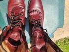 Vintage Justin Lace-up Diamond J Riding  Boots Women   s 9 B Burgundy
