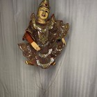 Vintage Handmade Burmese Puppet With Gold   Silver Sequin Embroidery Marionette
