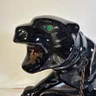 Large Vintage Black Panther Statue Planter Nice Retro 3 Hole Jaguar