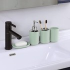 Bathroom Accessory Set  Green Bathroom Set  Bathroom Accessory 7 Piece Set