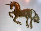 Vintage Solid Brass Unicorn Wall Hanging Decor Large 13 5    X 11 5    Heavy