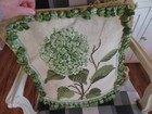 Aubusson Style French Country Needlepoint Pillow W Petit Point Hydrangea Flower