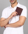 Leatherboss Genuine Leather Men Slim Cowhide Credit Card Bifold Wallet  Brown