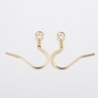100x Stainless Steel French Earring Hook Blank Flat Ear Wire W  Loop For Earring
