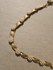 Crown Trifari Gold Tone Faux Pearl Birthday Ribbon Choker Necklace Adjustable