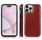 Back Wallet Credit Card Holder Case For Iphone16 15 14 13   Tempered Glass