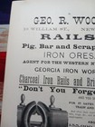 1881 Print Ad George R  Wood Agent For Railroad Rails Georgia Iron Works 